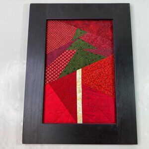 Handmade Quilted Framed Christmas Tree Wall Art